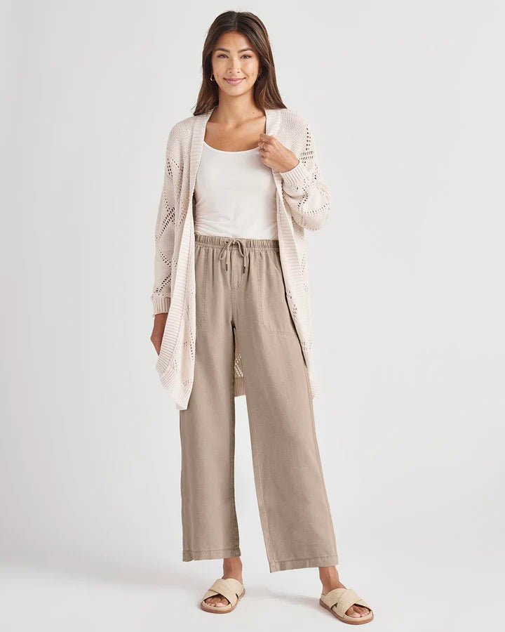 Angie Crop Wide Leg Pant in Khaki