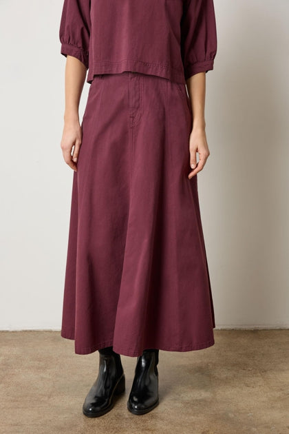 Seamed Maxi Skirt - Merlot
