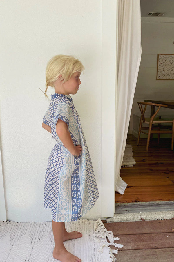 Little Fry Caftan - Blue Organic