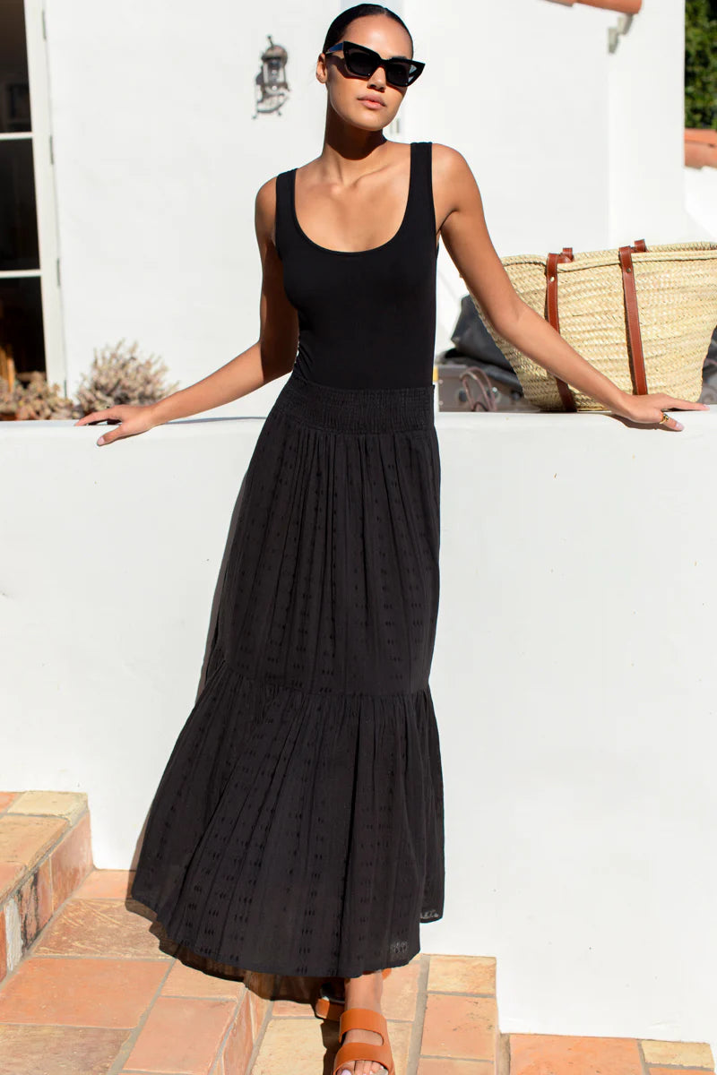 Shirred Skirt - Black Beauty