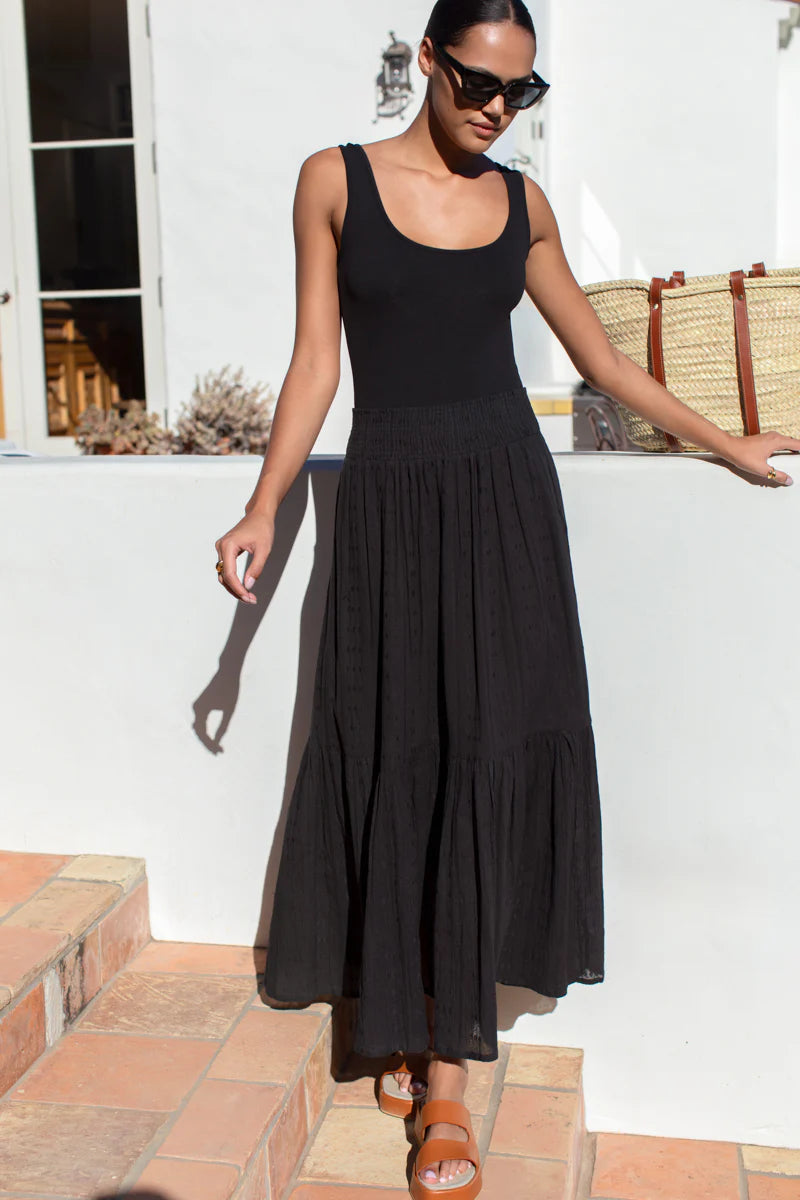 Shirred Skirt - Black Beauty