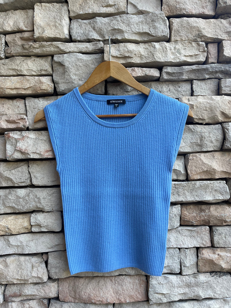 Shell Tank Sweater - Blue Topaz