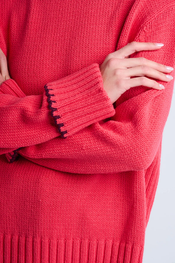 Cuffs Up Sweater - Lava