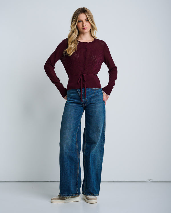 The Flirt Sweater - Wine