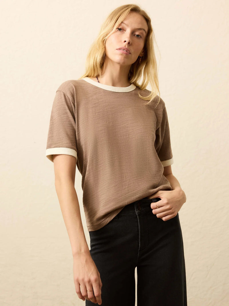 Sunwashed Slub Tee - Wood Smoke