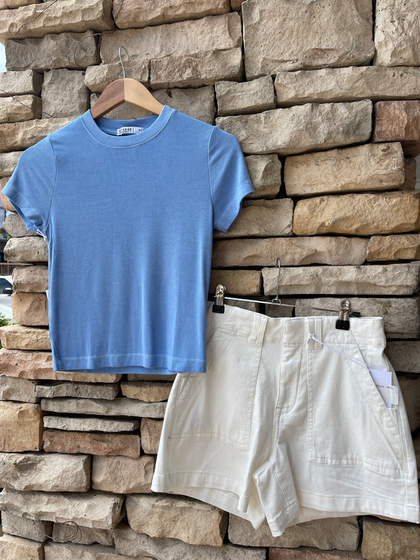 Ribbed Baby Tee - Summer Sky