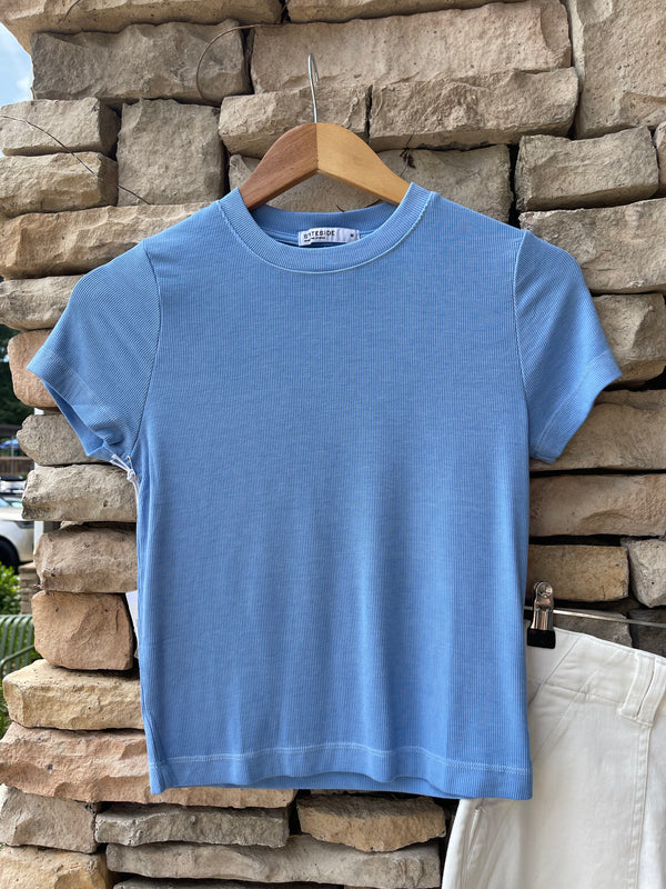 Ribbed Baby Tee - Summer Sky