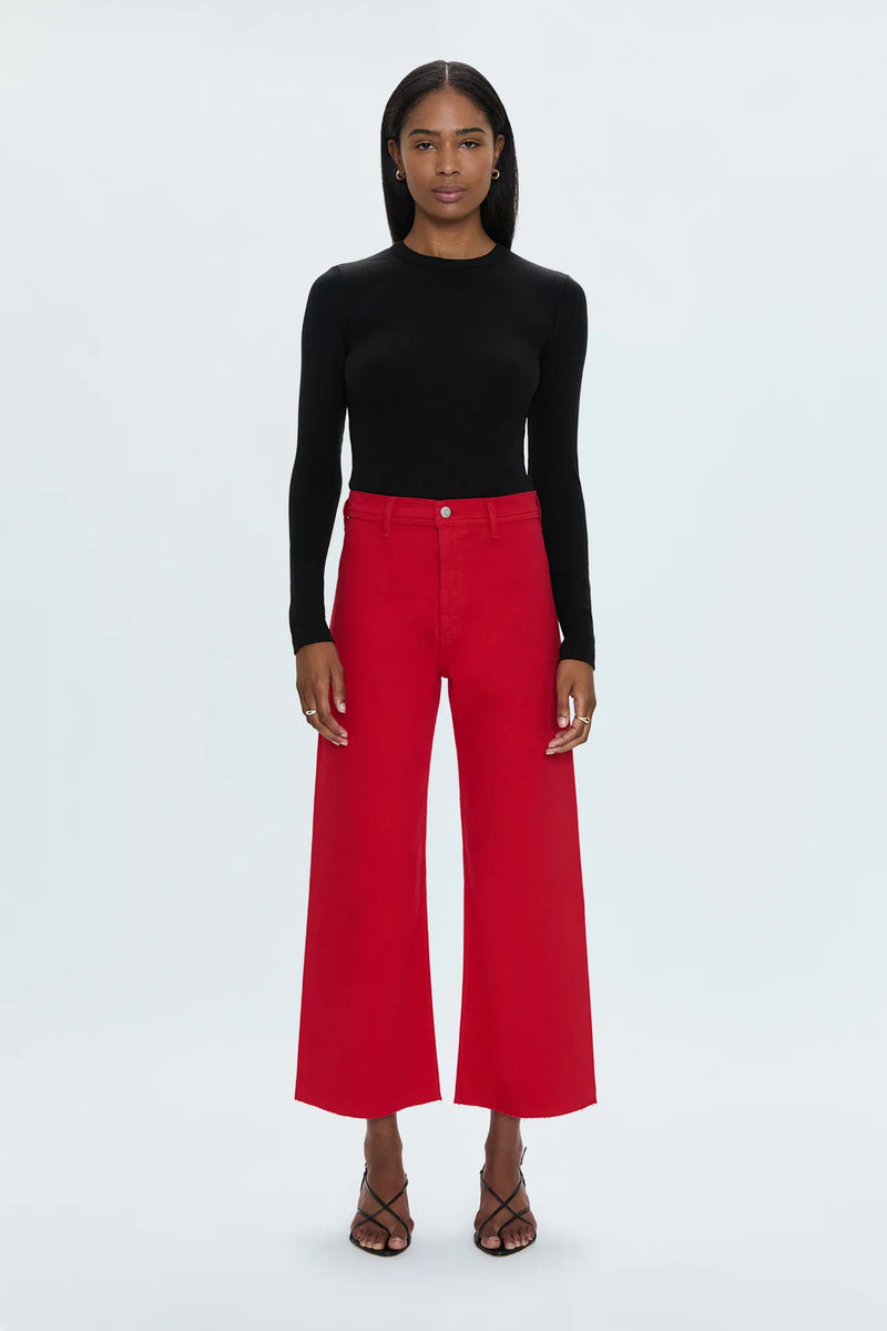 Penny Crop Wide Leg-Ruby