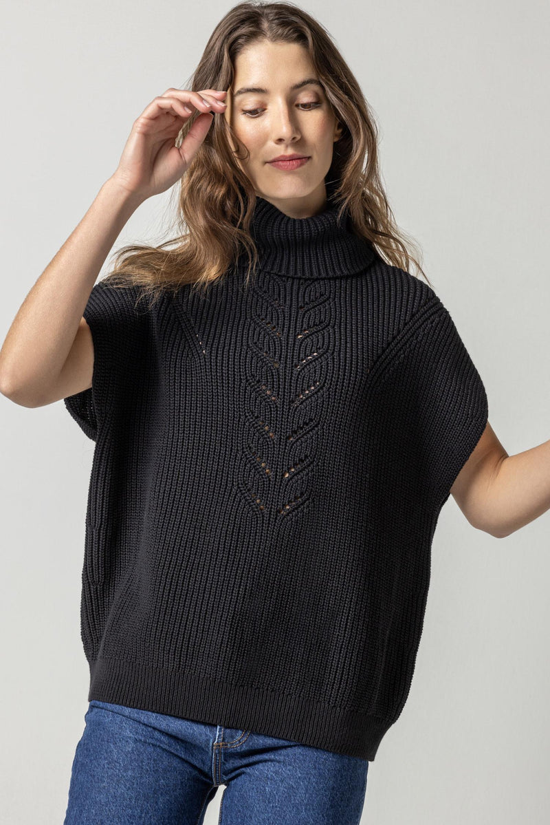 Ribbed Poncho Sweater