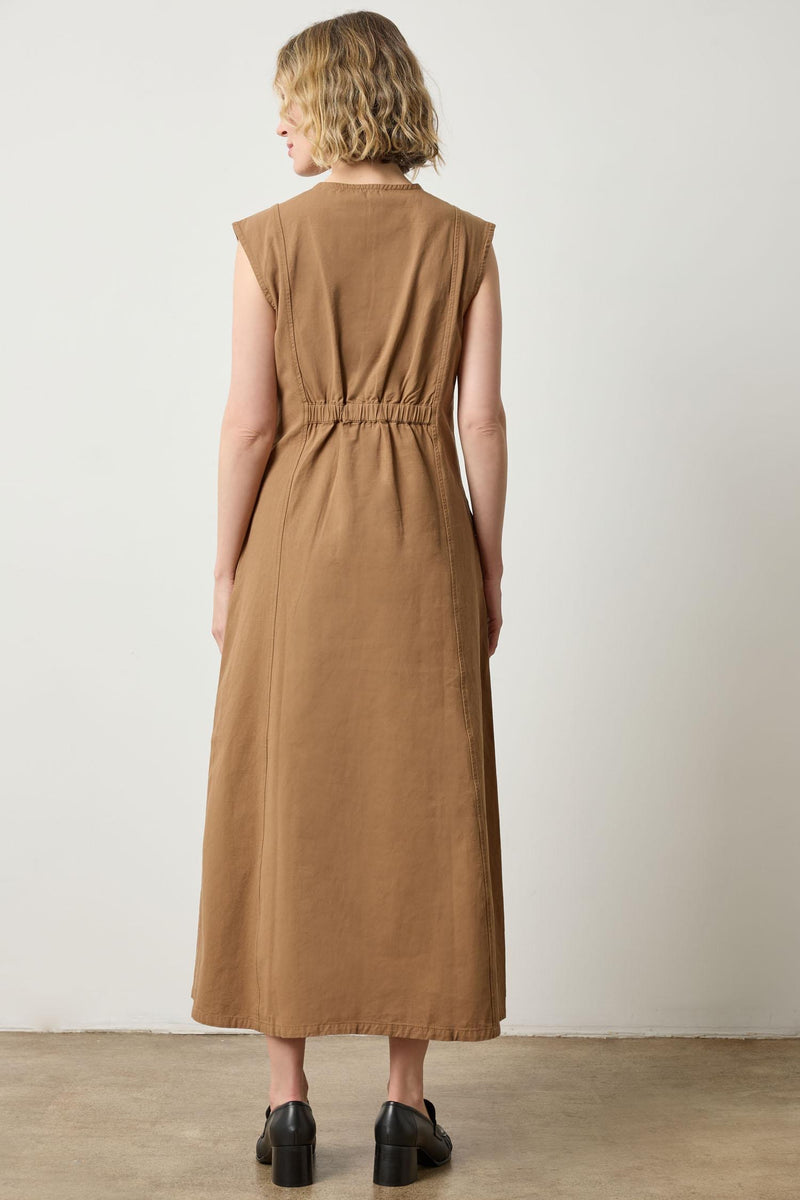 Twill Princess Seam Maxi Dress - Pecan