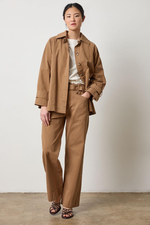 Collared Twill Jacket - Pecan
