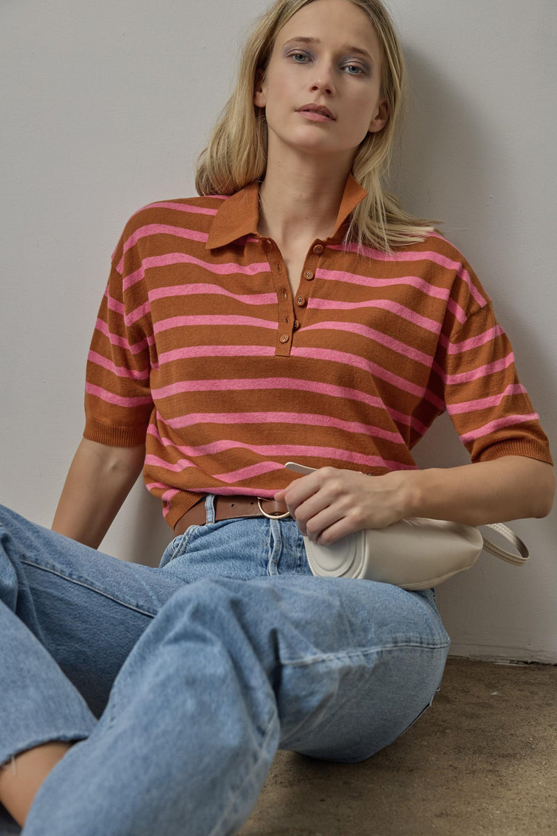 Polo Neck Sweater - Stripe
