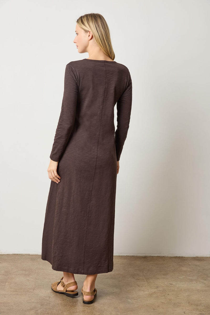 V-Neck Maxi Dress - Espresso