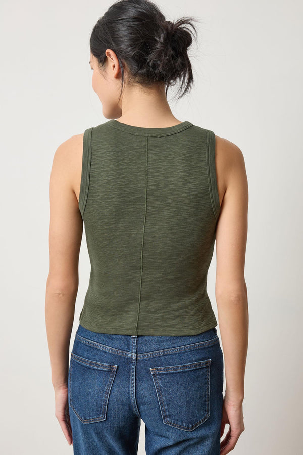 Rib Slub Side Pleat Tank