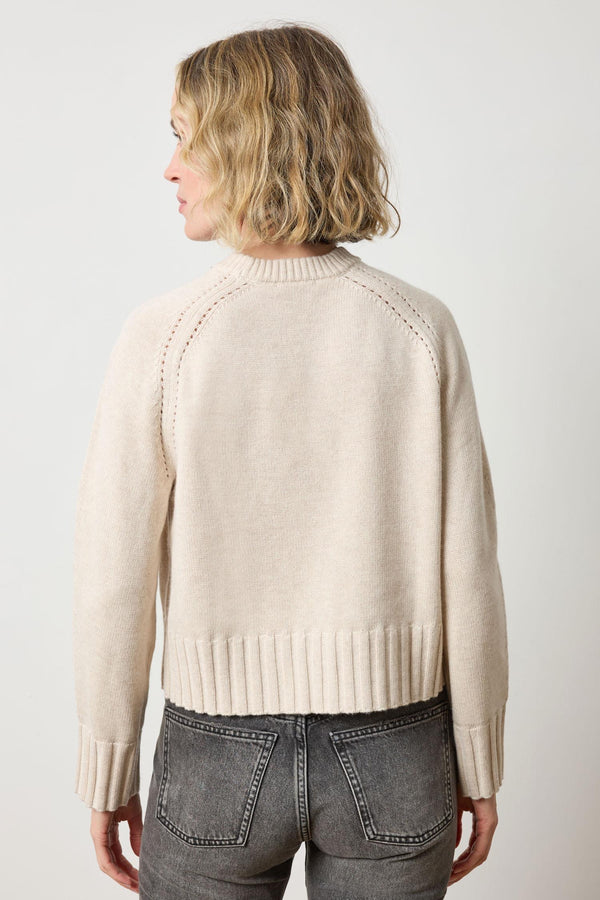 Saddle Sleeve Crewneck Sweater - Oat