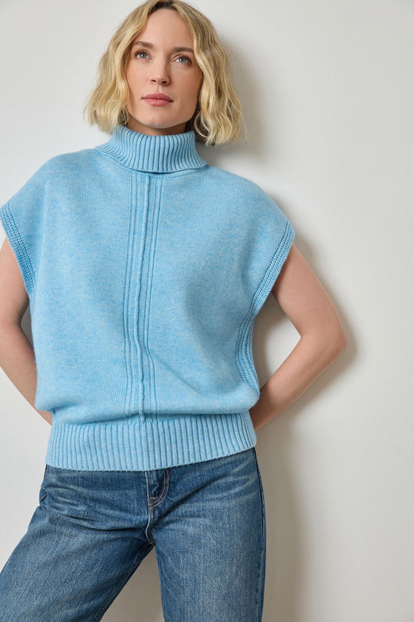 Turtleneck Wedge Sweater - Blue