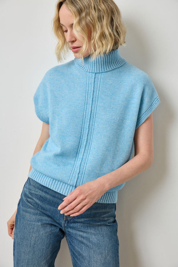 Turtleneck Wedge Sweater - Blue