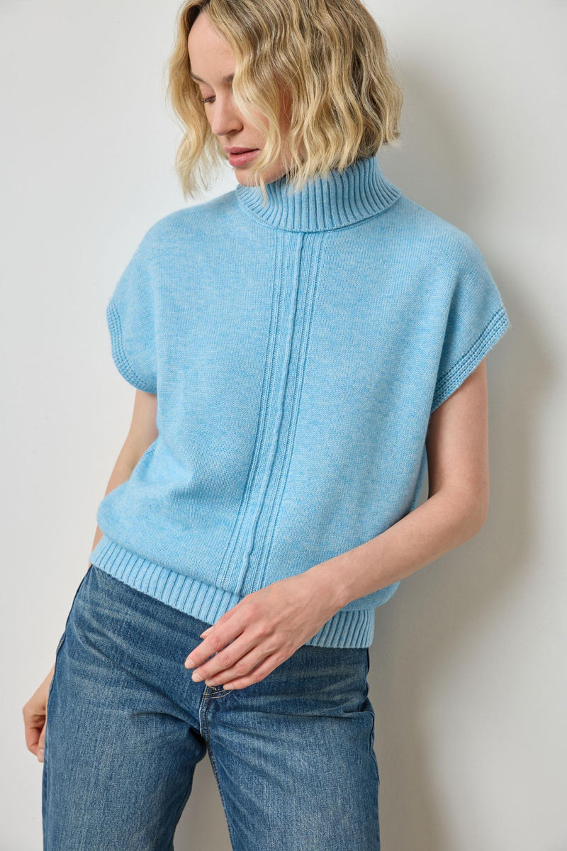Turtleneck Wedge Sweater - Blue
