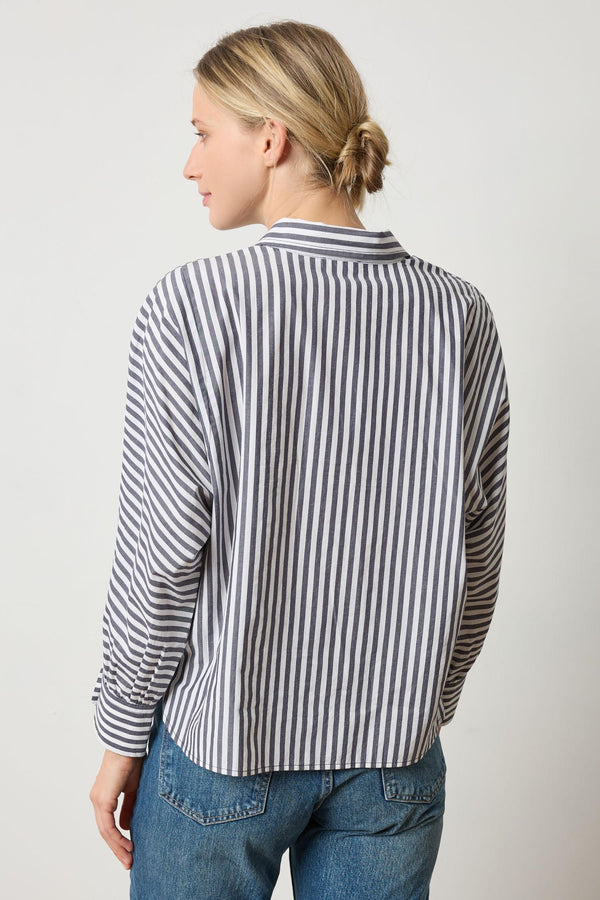 Dolman Sleeve Button Down - Navy