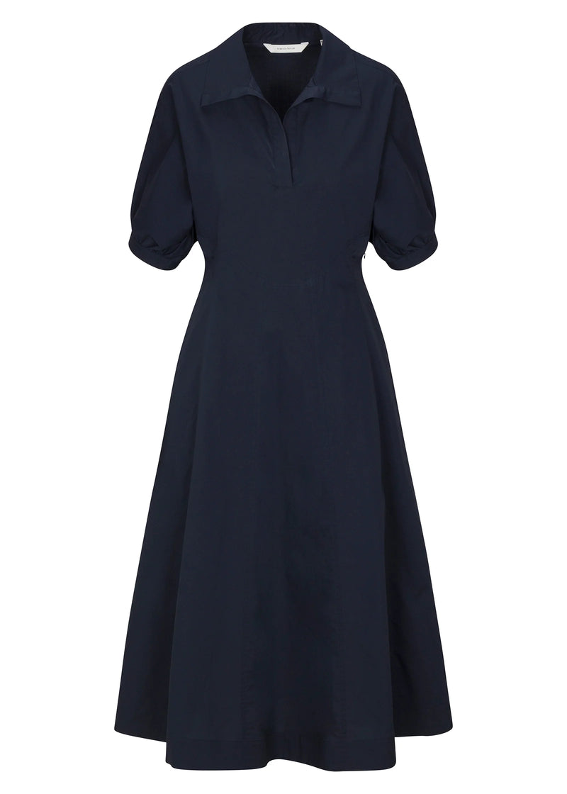 Aisley Poplin Dress - Navy