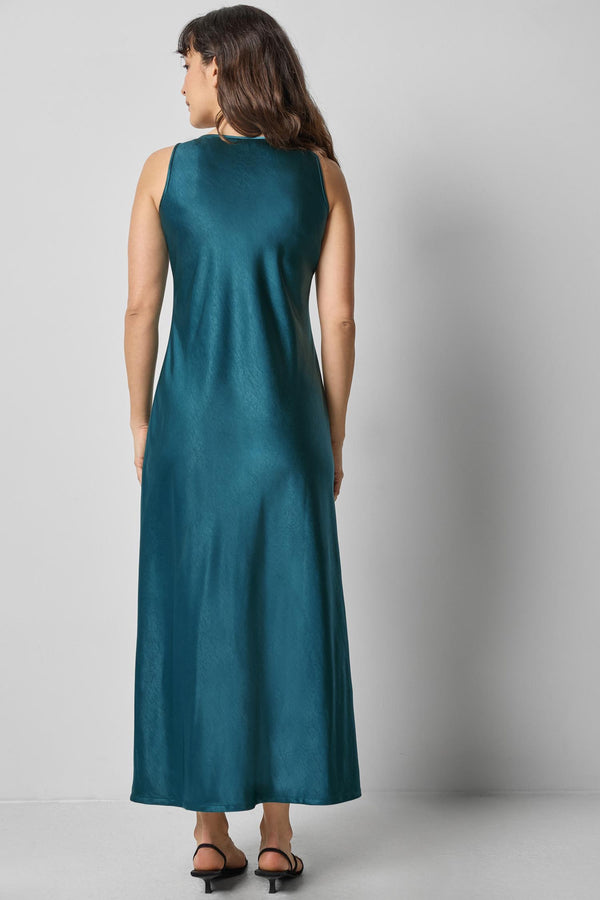 Satin Bias Maxi Dress - Neptune