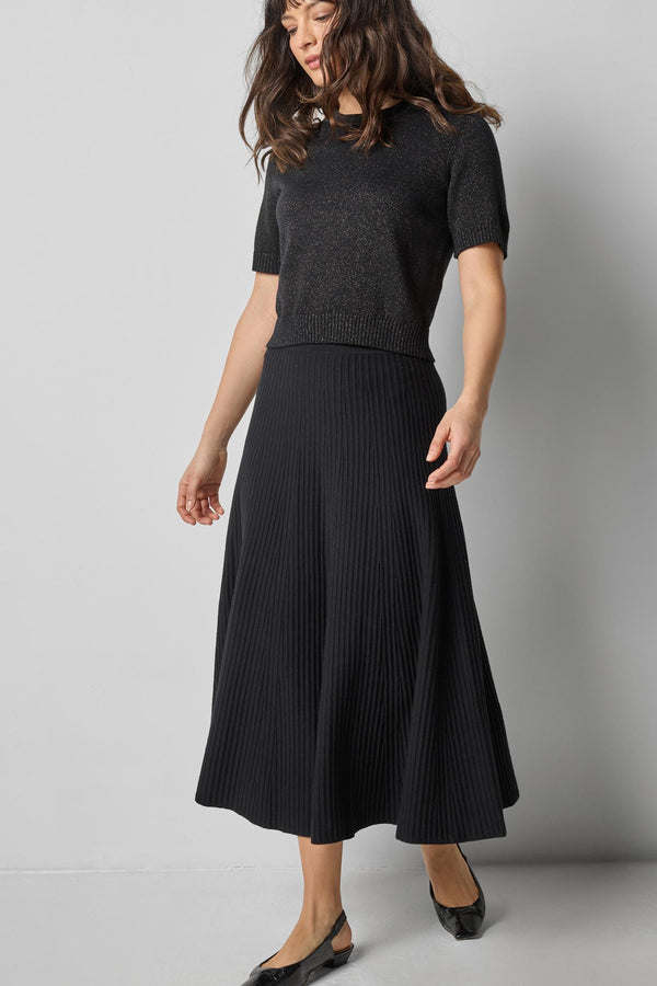 Banded Knit Skirt - Black