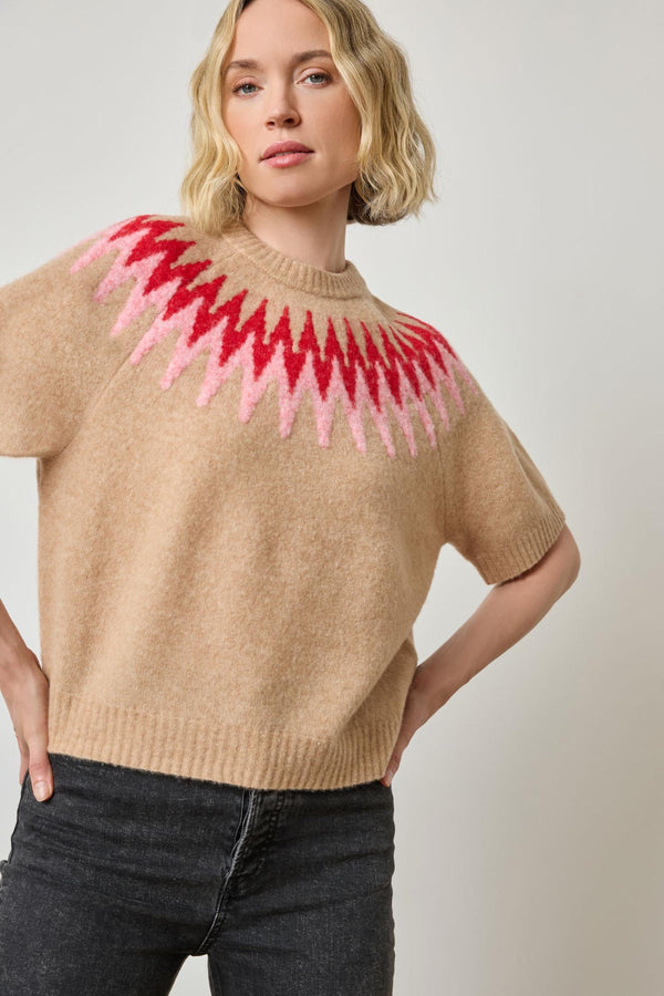 Easy Fairisle Sweater - Camel