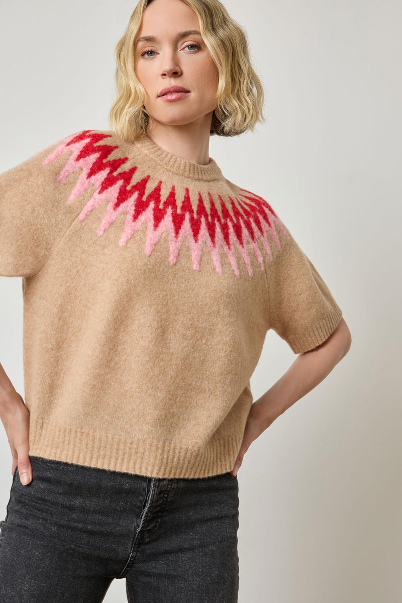 Easy Fairisle Sweater - Camel