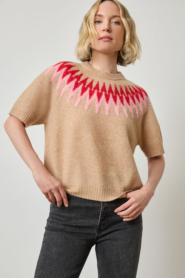 Easy Fairisle Sweater - Camel