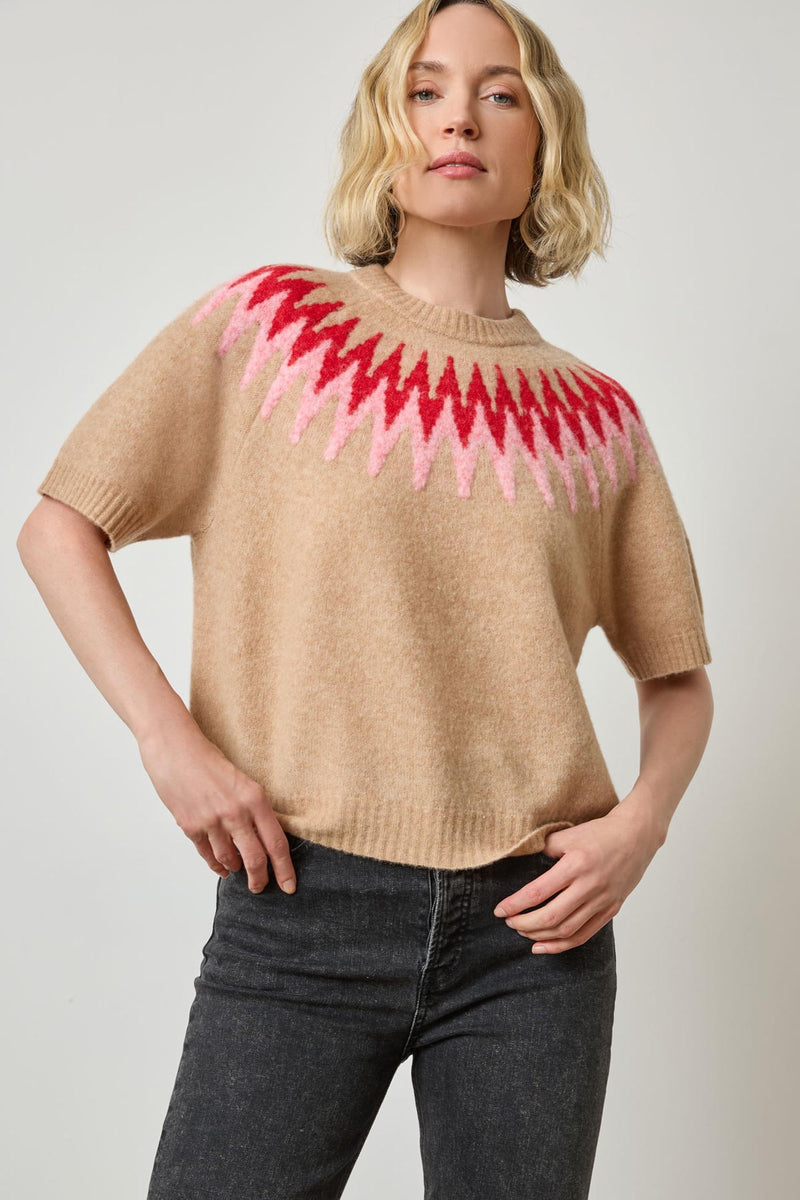 Easy Fairisle Sweater - Camel