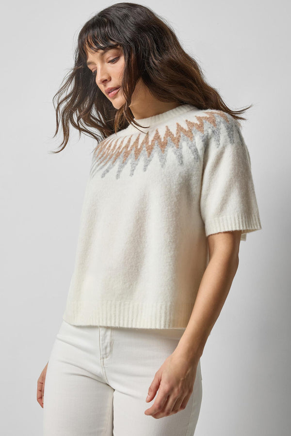 Easy Fairisle Sweater - Winter White