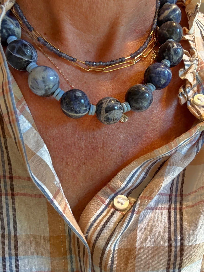 Sodalite Ball Necklace