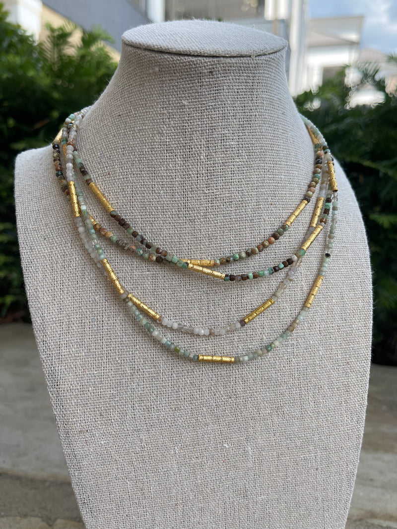 Beaded Gold Layering Necklace