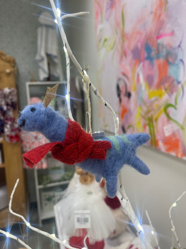 Blue Dinosaur Ornament