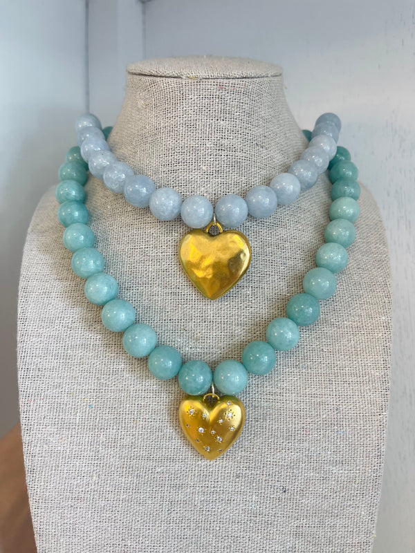 Round Bead Heart Necklace