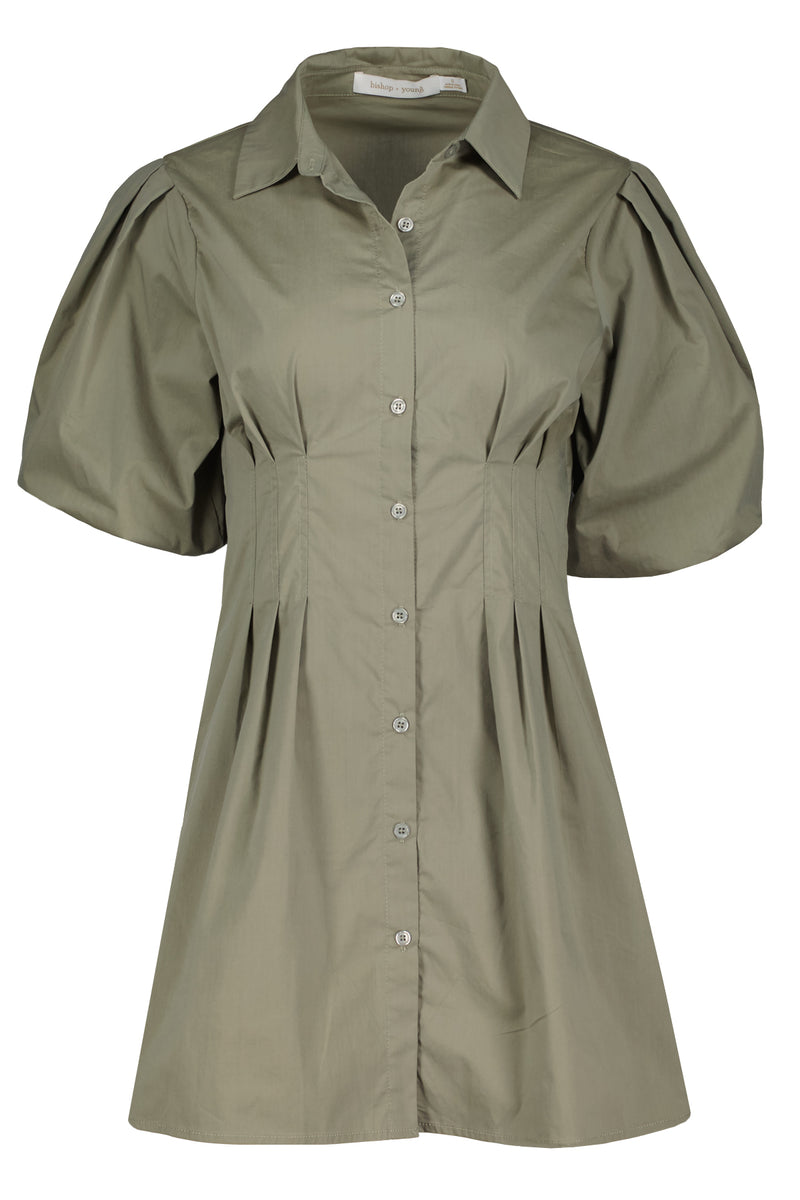 Jacqueline Bubble Sleeve Dress - Olive