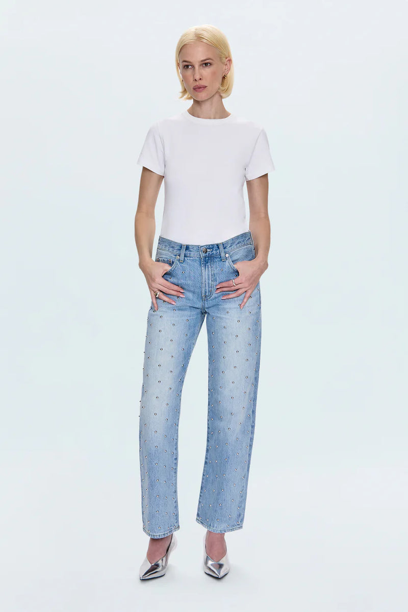 Lexi Mid Rise Bowed Jeans - Aries
