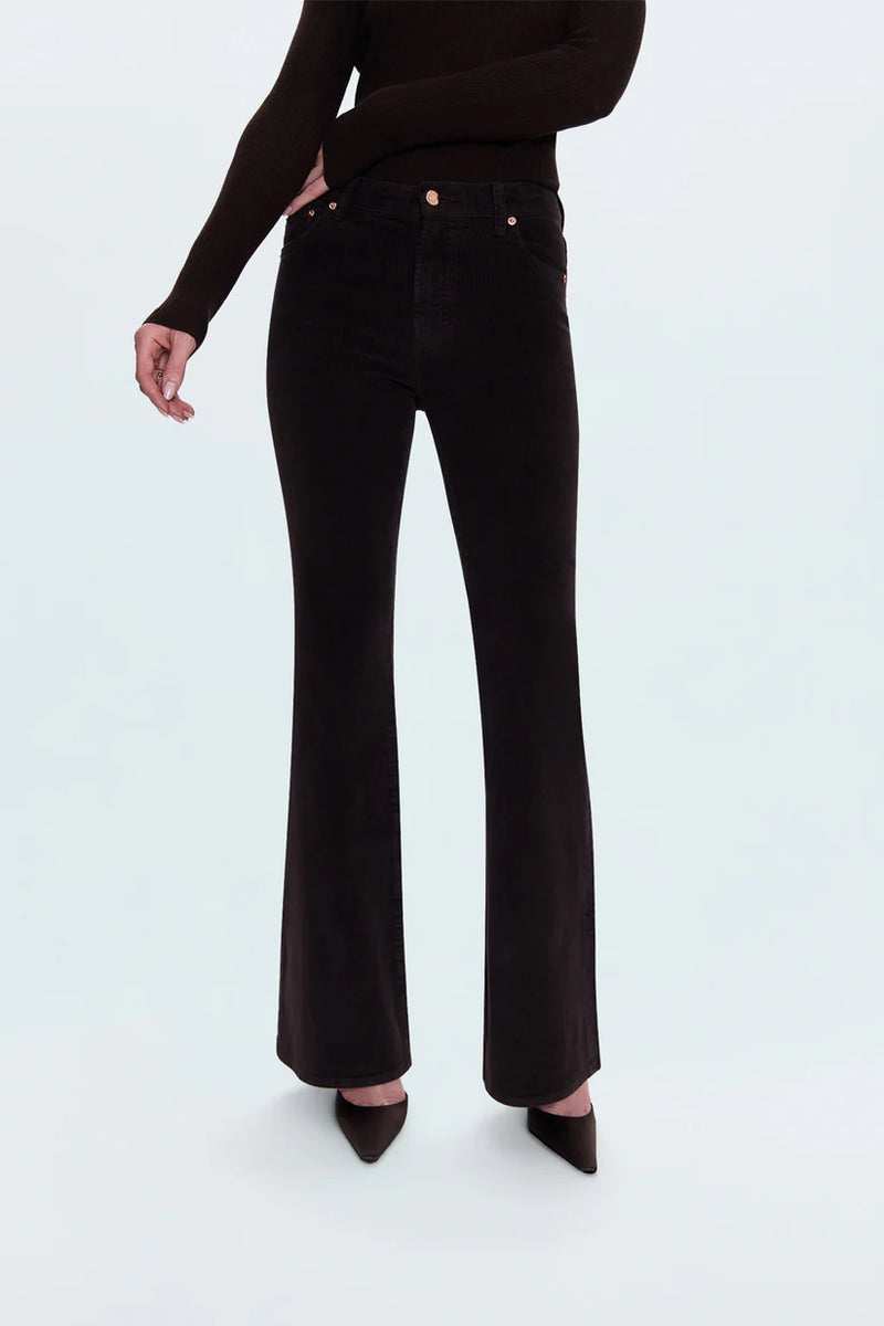 Kinsley Mid Rise Ultra Flare - Mocha Cord