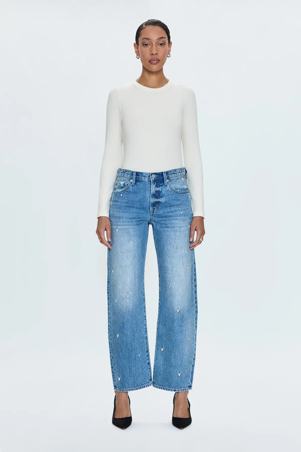 Lexi Mid Rise Bowed Jeans - Confetti Vintage