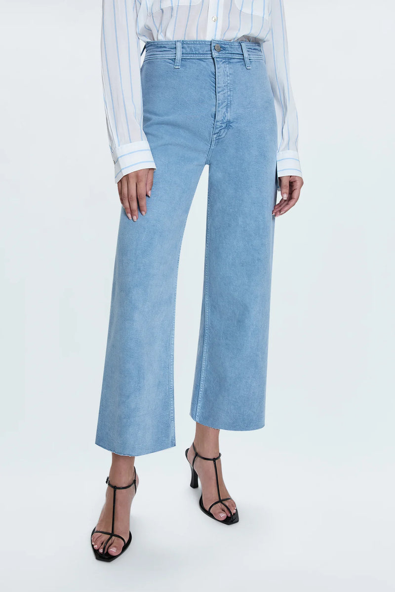 Penny Crop Wide Leg Jeans - Frost