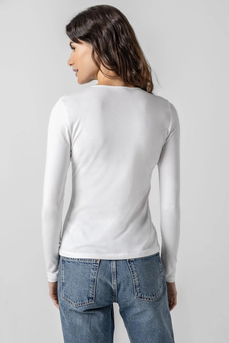 Long Sleeve Crew - White