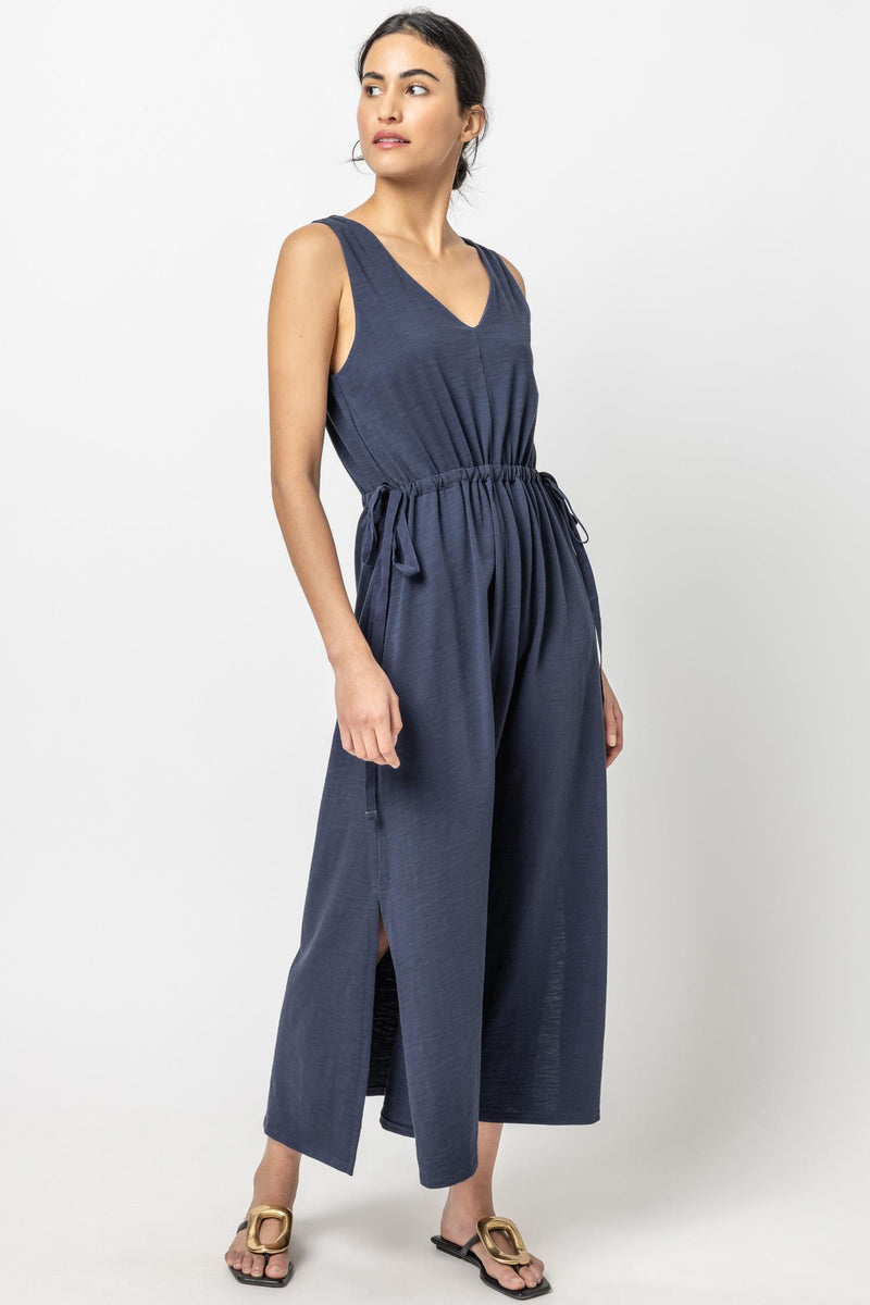 Drawcord Waist Maxi Dress