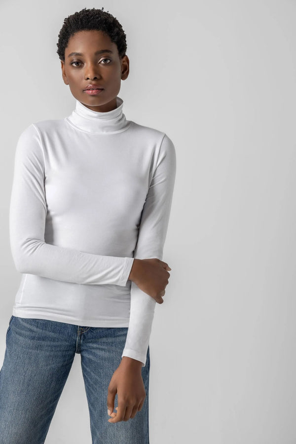 Long Sleeve Turtleneck - White