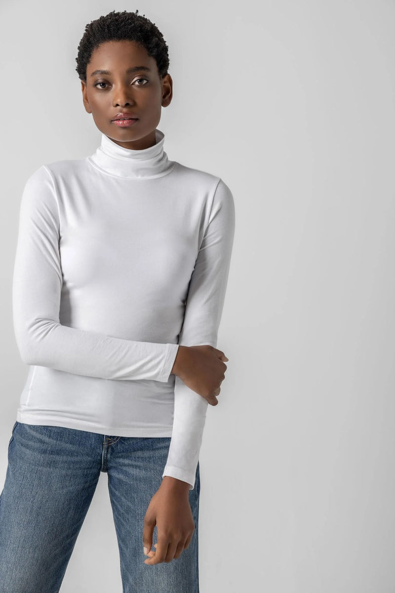 Long Sleeve Turtleneck - White
