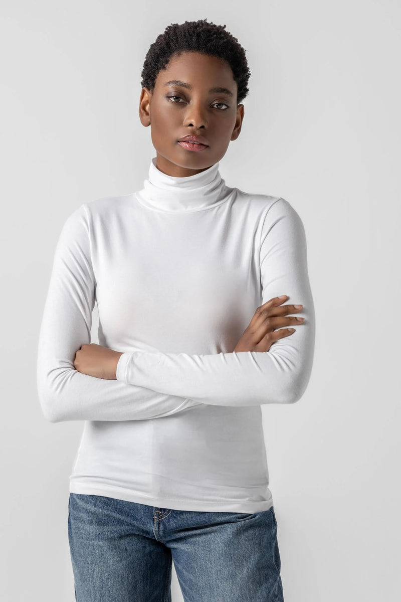 Long Sleeve Turtleneck - White