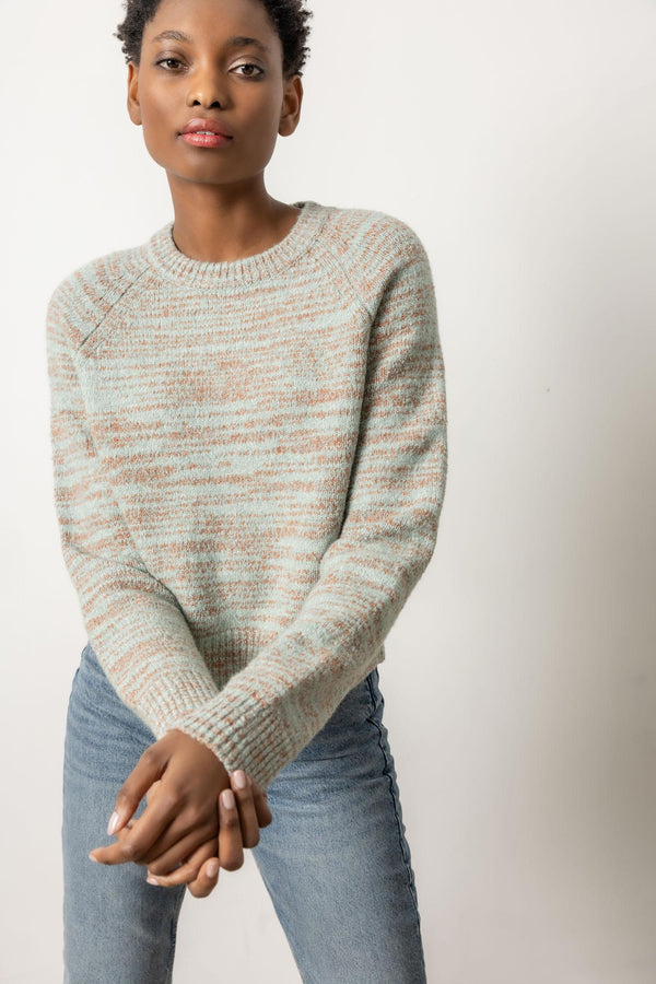 Ribbed Neck Raglan Sweater