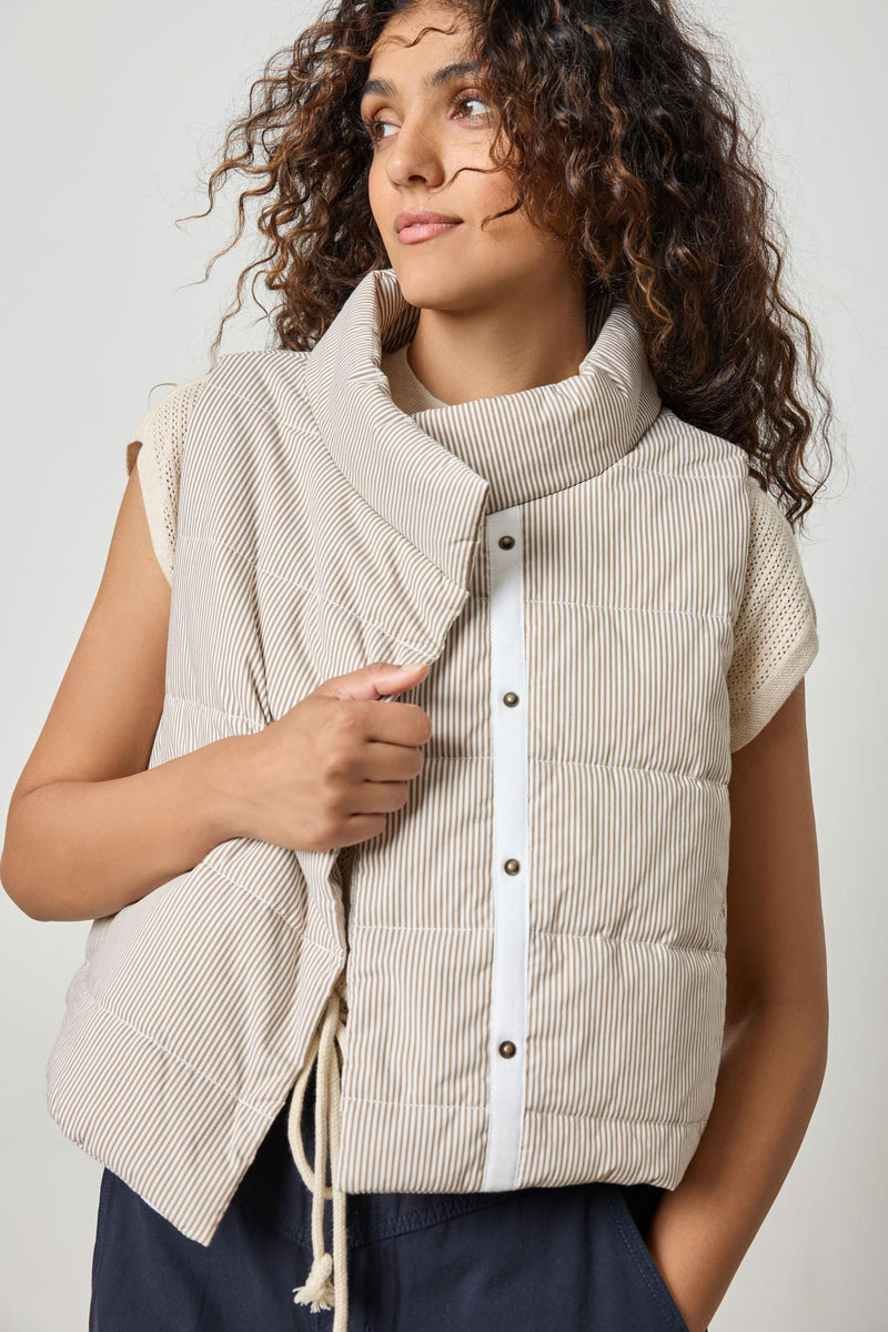 Striped Puffer Vest