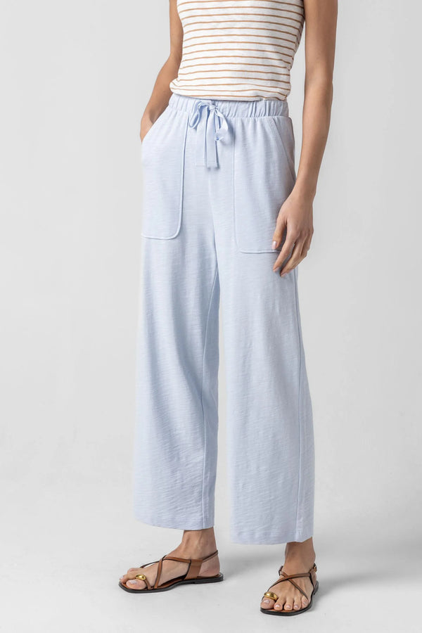 Knit Drawstring Pant - Sky