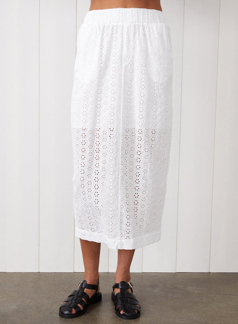 Eyelet Midi Skirt