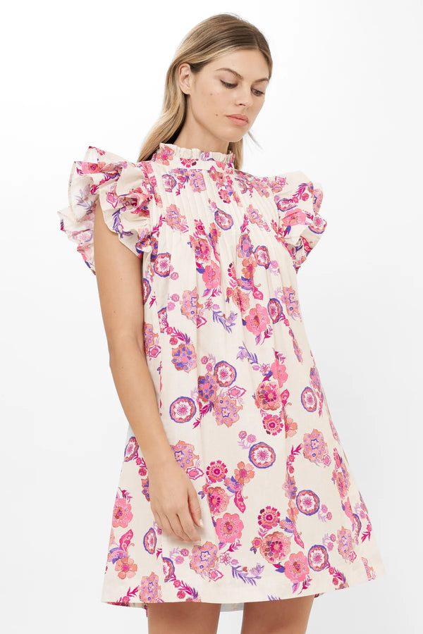 Ruffle Pintuck Mini - Pretoria Pink